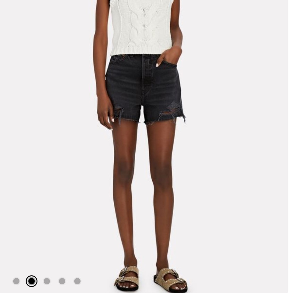 RE/DONE: 50s Cut-Off Denim Shorts size 26, Destroyed Black